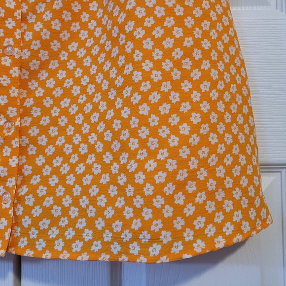 🍂 NWT H&M Orange Floral Mini Dress - Picture 4 of 6